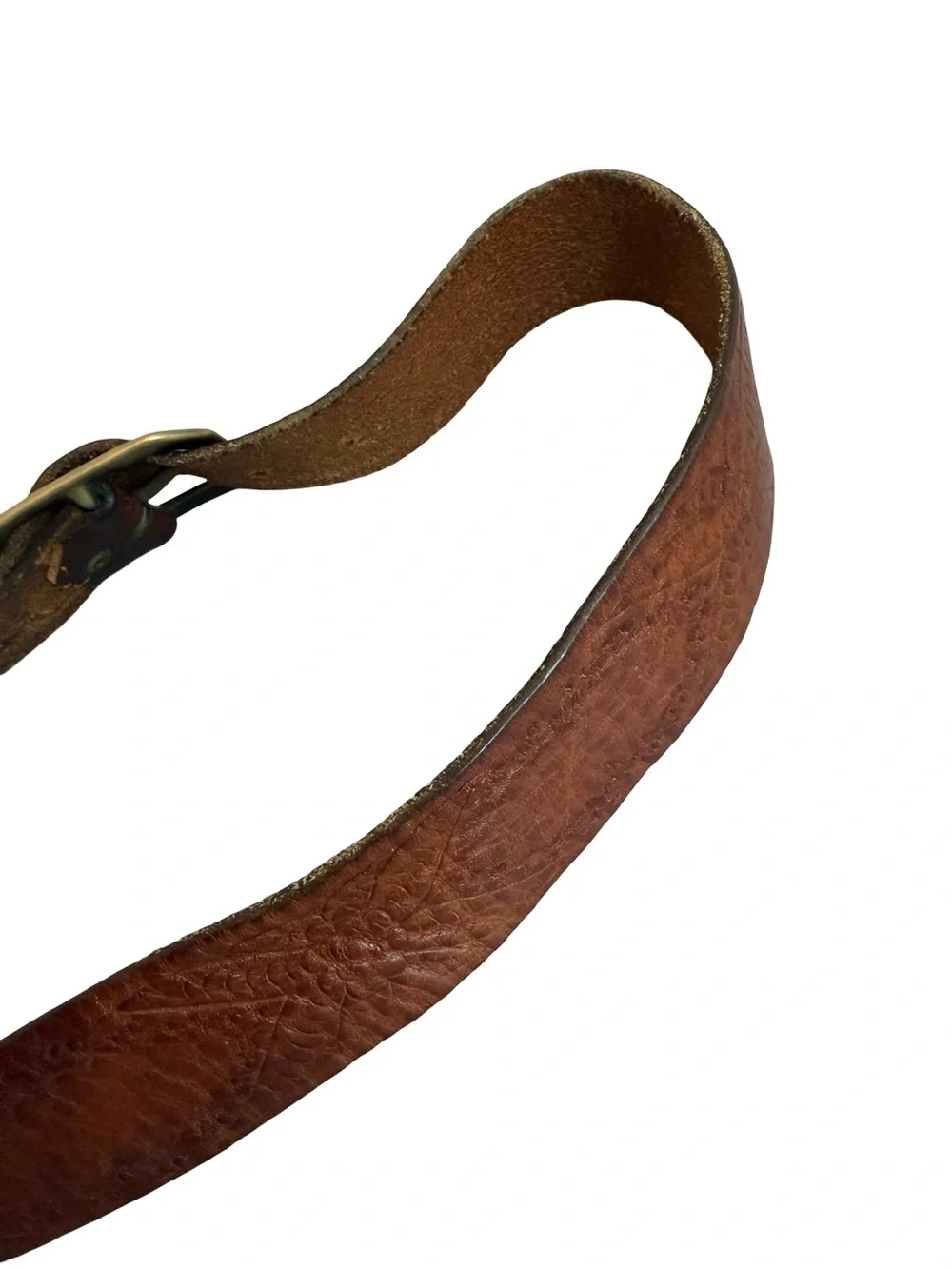 Old Stud Handmade Brown Leather Belt Embossed Floral Stamped Unique Everyday